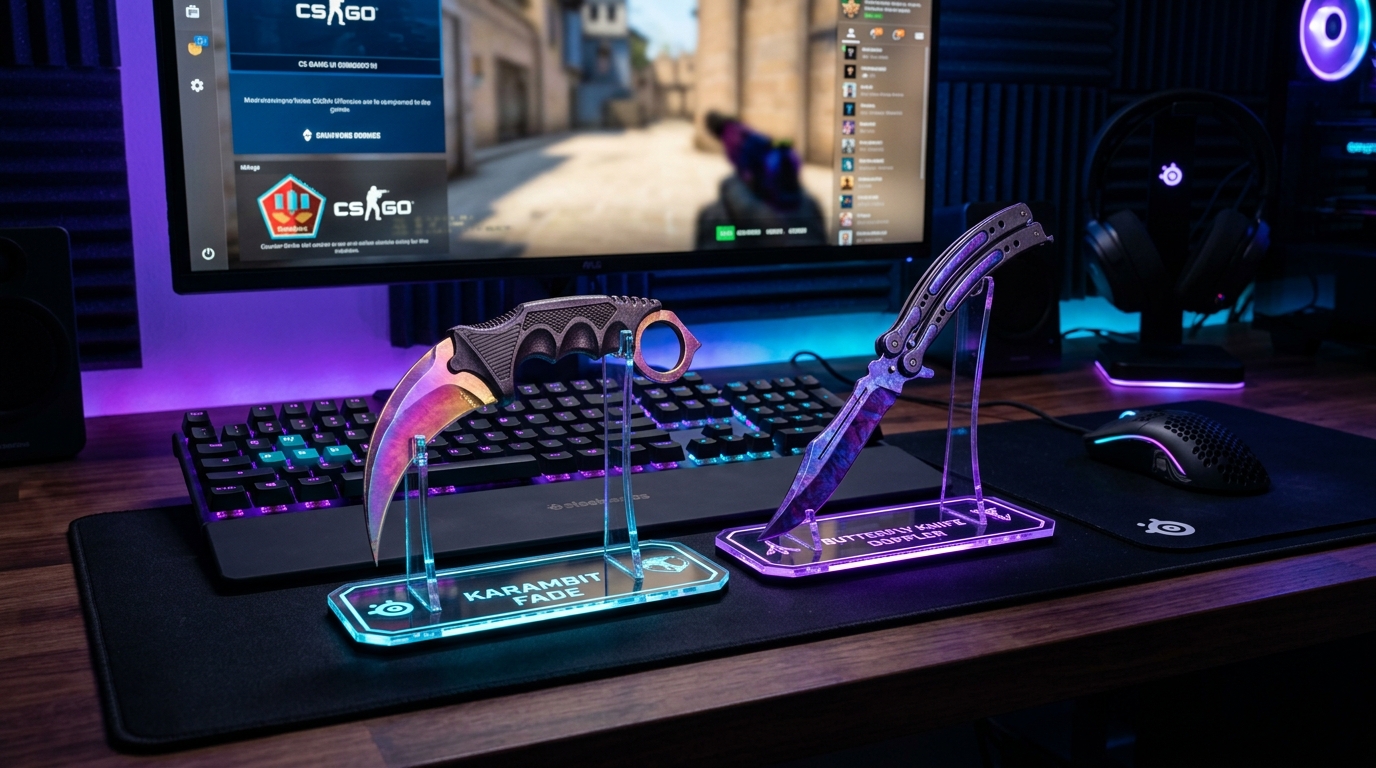 Exposição de Réplicas 3D de Skins do CS2 G Custom